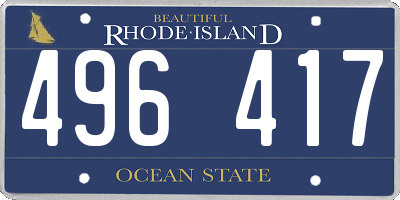 RI license plate 496417