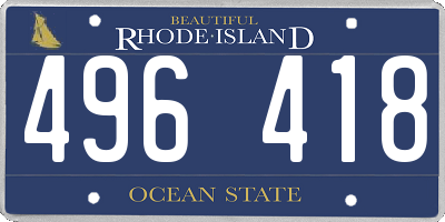 RI license plate 496418