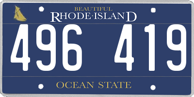 RI license plate 496419