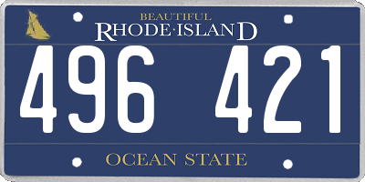RI license plate 496421