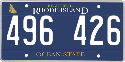 RI license plate 496426