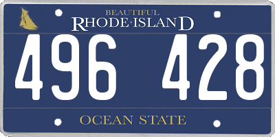 RI license plate 496428