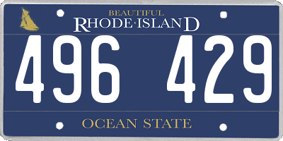 RI license plate 496429