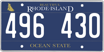 RI license plate 496430