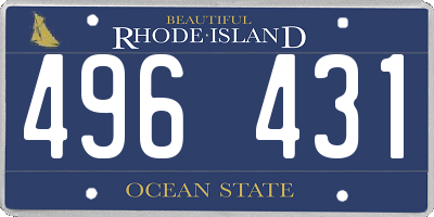 RI license plate 496431