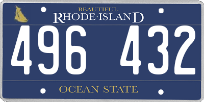 RI license plate 496432