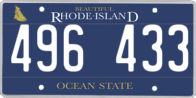 RI license plate 496433
