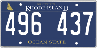 RI license plate 496437