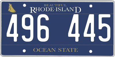 RI license plate 496445