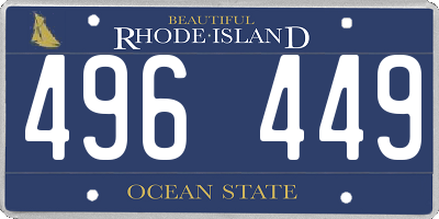 RI license plate 496449