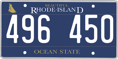 RI license plate 496450