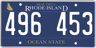 RI license plate 496453