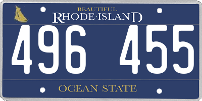 RI license plate 496455