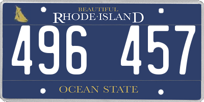 RI license plate 496457