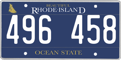 RI license plate 496458