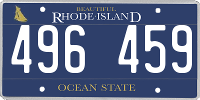 RI license plate 496459