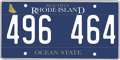 RI license plate 496464