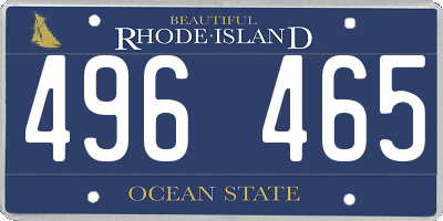 RI license plate 496465