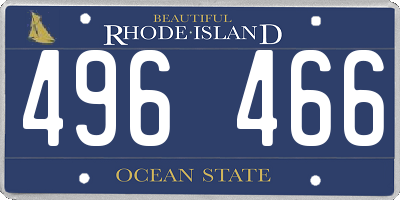 RI license plate 496466
