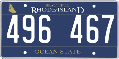 RI license plate 496467