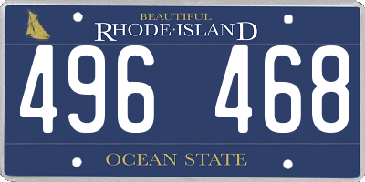 RI license plate 496468