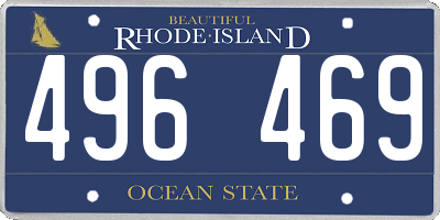 RI license plate 496469