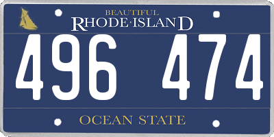 RI license plate 496474