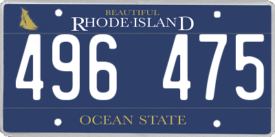 RI license plate 496475