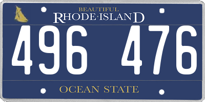 RI license plate 496476