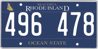 RI license plate 496478