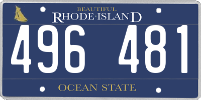 RI license plate 496481