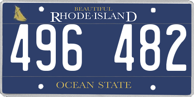 RI license plate 496482