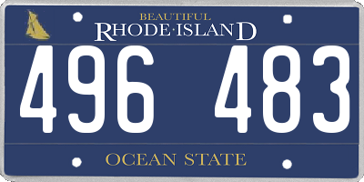 RI license plate 496483