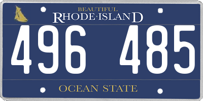 RI license plate 496485