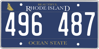 RI license plate 496487