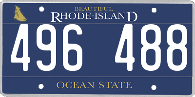 RI license plate 496488