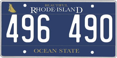 RI license plate 496490