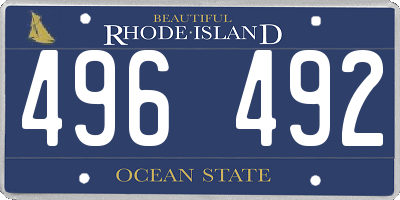 RI license plate 496492
