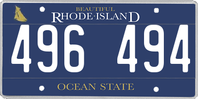 RI license plate 496494