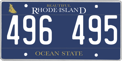 RI license plate 496495