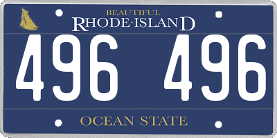 RI license plate 496496