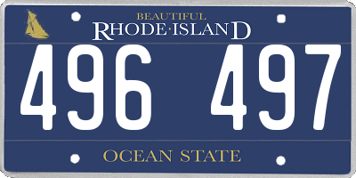 RI license plate 496497