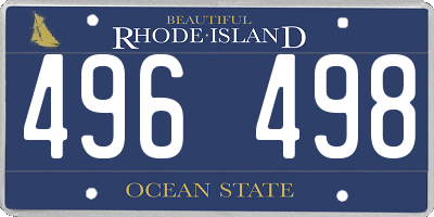 RI license plate 496498