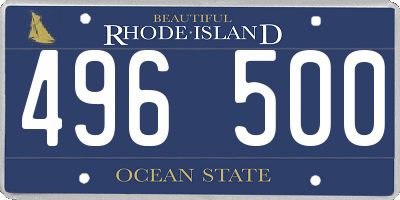 RI license plate 496500