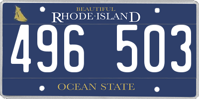 RI license plate 496503