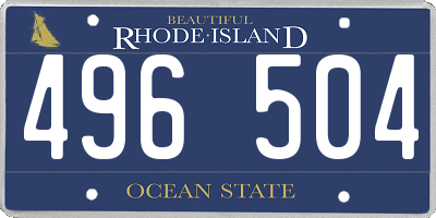 RI license plate 496504