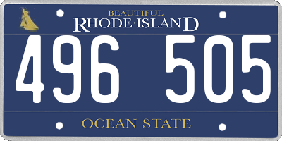 RI license plate 496505