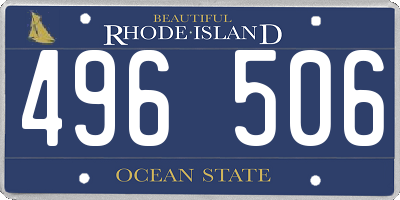 RI license plate 496506