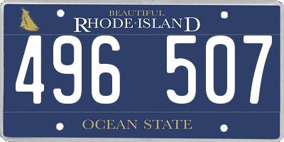 RI license plate 496507