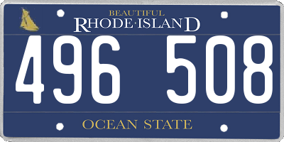 RI license plate 496508